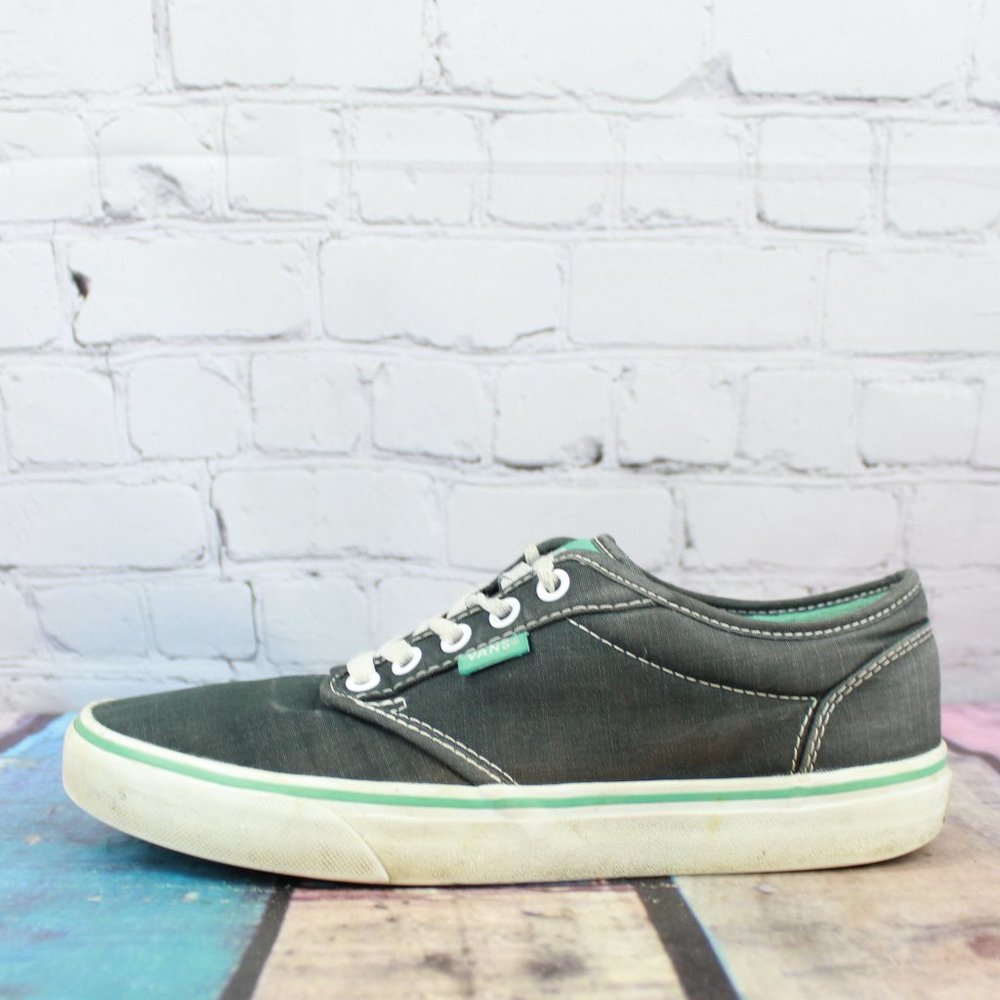 Vans Gray Canvas Tennis Shoes Low Top Lace-up Sneakers Shoe Size 9 - Picture 1 of 9
